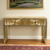 Sun Design Metal Console with Two Drawers